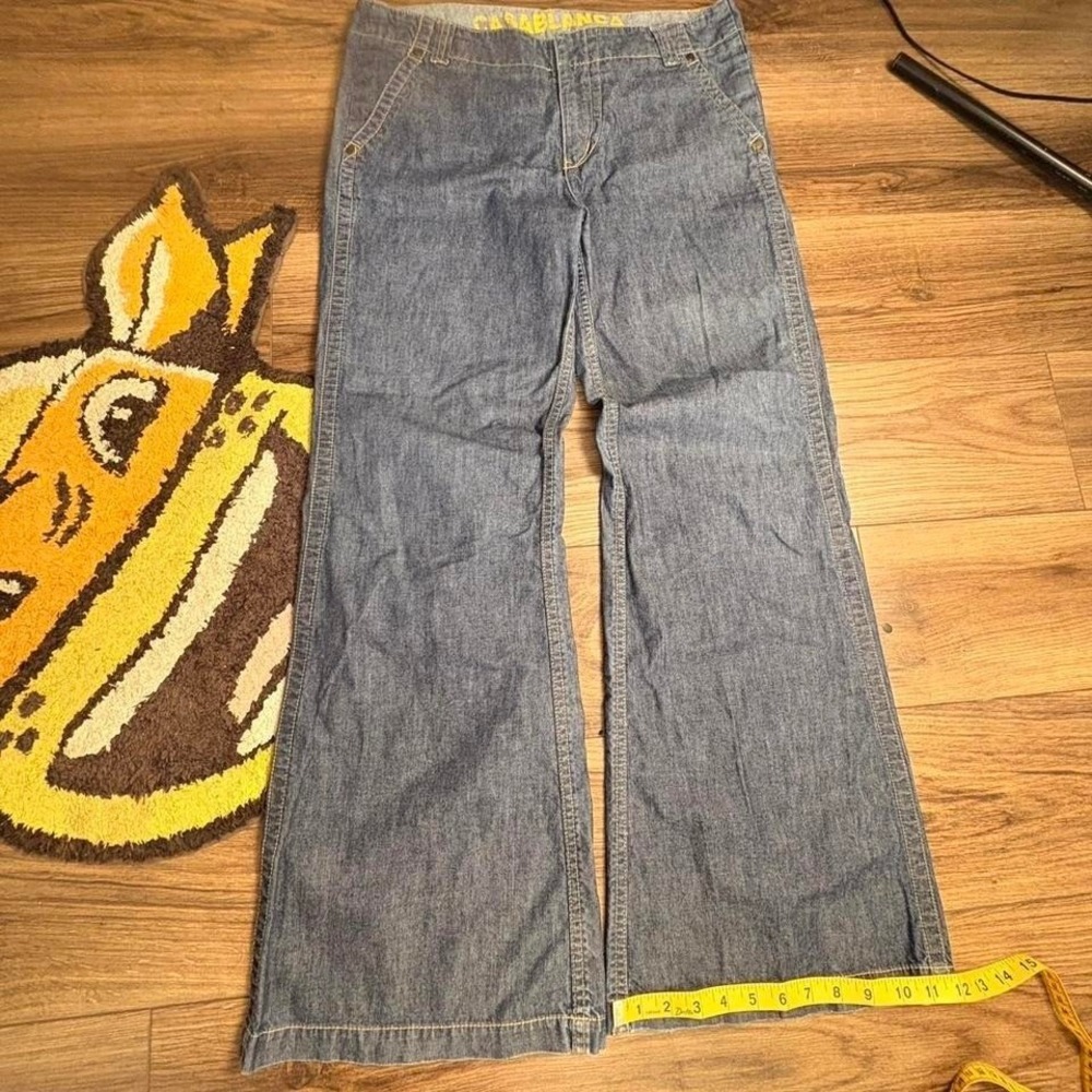 Y2K Casablanca blue denim jeans Size 12 (0159) - Picture 2 of 4